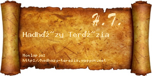 Hadházy Terézia névjegykártya